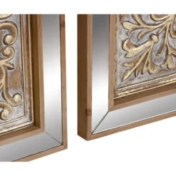 Kirkland's Home Bronze Metal Mirror Floral Wall Plaques, Set Of 3- Wall Plaques