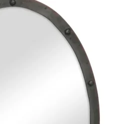 Kirkland's Home Bronze Metal Oval Ring And Rivet Trim Mirror- Decorative Mirrors