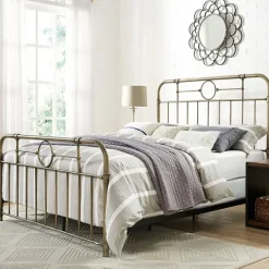 Kirkland's Home Bronze Metal Pipe Queen Bed- Beds & Headboards