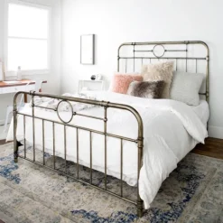 Kirkland's Home Bronze Metal Pipe Queen Bed- Beds & Headboards