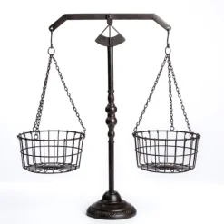Kirkland's Home Bronze Metal Scale With Baskets- Decorative Accents