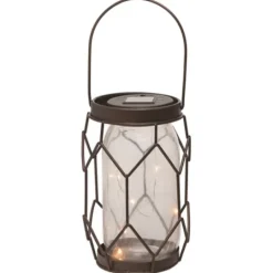 Kirkland's Home Bronze Metal Solar Mason Jar Lantern- Outdoor Lighting