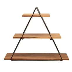 Kirkland's Home Bronze Metal Triangle Frame Wall Shelf- Shelves