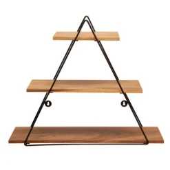 Kirkland's Home Bronze Metal Triangle Frame Wall Shelf- Shelves