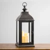Kirkland's Home Bronze Plastic Lantern With Led Pillar Candles- Lanterns
