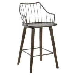 Kirkland's Home Bronze Poplar Wood Counter Stool- Bar Stools & Counter Height Stools