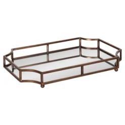 Kirkland's Home Bronze Scalloped Reflective Tray- Decorative Trays