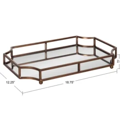 Kirkland's Home Bronze Scalloped Reflective Tray- Decorative Trays