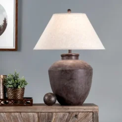 Kirkland's Home Bronze Urn Resin Table Lamp- Table Lamps
