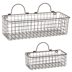 Kirkland's Home Bronze Wall Hanging Wire Baskets, Set Of 2- Wall Storage