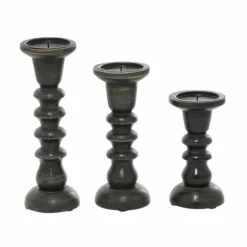 Kirkland's Home Bronze Wood Column Candle Holders, Set Of 3- Candle Holders