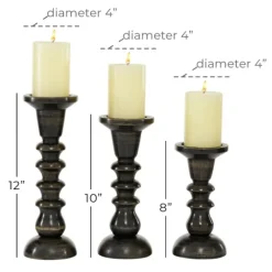 Kirkland's Home Bronze Wood Column Candle Holders, Set Of 3- Candle Holders