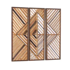 Kirkland's Home Bronze Wood Geometric Wall Plaques, Set Of 3- Wall Plaques