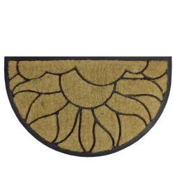 Kirkland's Home Brown And Black Sunflower Half Round Doormat- Doormats