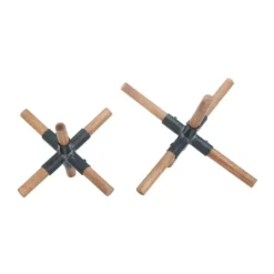 Kirkland's Home Brown And Black Wood Abstract Sculptures, Set Of 2- Statues & Figurines