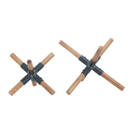 Kirkland's Home Brown And Black Wood Abstract Sculptures, Set Of 2- Statues & Figurines