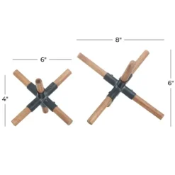 Kirkland's Home Brown And Black Wood Abstract Sculptures, Set Of 2- Statues & Figurines