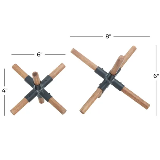 Kirkland's Home Brown And Black Wood Abstract Sculptures, Set Of 2- Statues & Figurines
