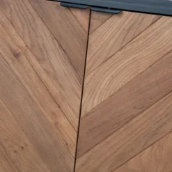 Kirkland's Home Brown And Black Wood Chevron 4-Door Sideboard- Cabinets & Sideboards