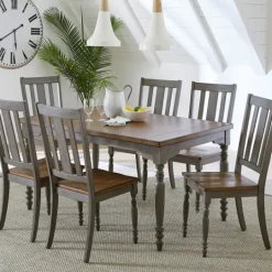 Kirkland's Home Brown And Gray Traditional Wood Dining Table- Dining Tables