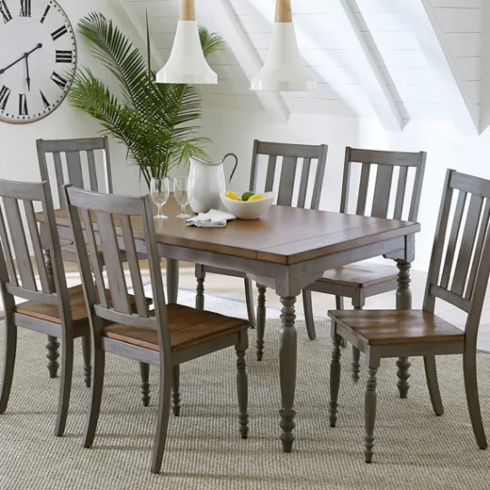 Kirkland's Home Brown And Gray Traditional Wood Dining Table- Dining Tables