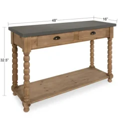 Kirkland's Home Brown And Gray Wood 2-Drawer Console Table- Console Tables