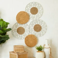 Kirkland's Home Brown And White Bohemian Abstract Wall Plaque- Wall Plaques