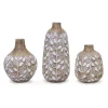 Kirkland's Home Brown And White Resin Leaf Vases, Set Of 3- Vases