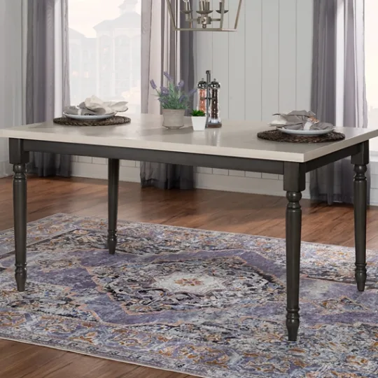 Kirkland's Home Brown And White Traditional Dining Table- Dining Tables