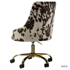 Kirkland's Home Brown And White Upholstered Cow Print Office Chair- Office Furniture