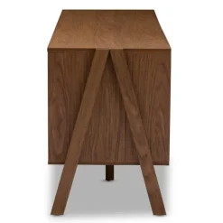 Kirkland's Home Brown And White Wood Mid-Century Modern Sideboard- Cabinets & Sideboards