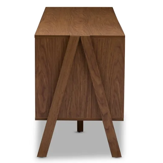 Kirkland's Home Brown And White Wood Mid-Century Modern Sideboard- Cabinets & Sideboards