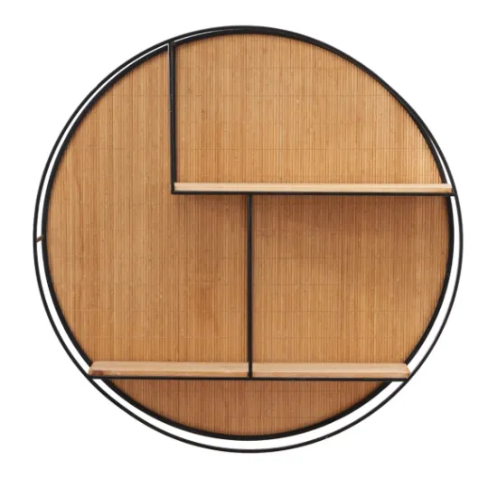 Kirkland's Home Brown Bamboo Modern Wall Shelf- Shelves