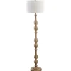 Kirkland's Home Brown Carved Spindle Floor Lamp- Floor Lamps