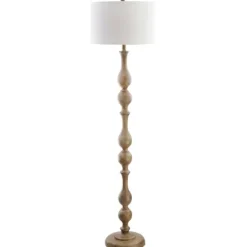 Kirkland's Home Brown Carved Spindle Floor Lamp- Floor Lamps
