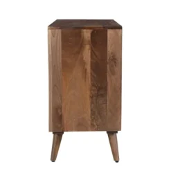 Kirkland's Home Brown Carved Wood Woven 3-Door Sideboard- Cabinets & Sideboards