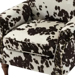 Kirkland's Home Brown Cow Print Upholstered Accent Chair- Accent Chairs