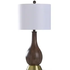 Kirkland's Home Brown Curved Wood Table Lamp- Table Lamps