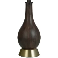 Kirkland's Home Brown Curved Wood Table Lamp- Table Lamps