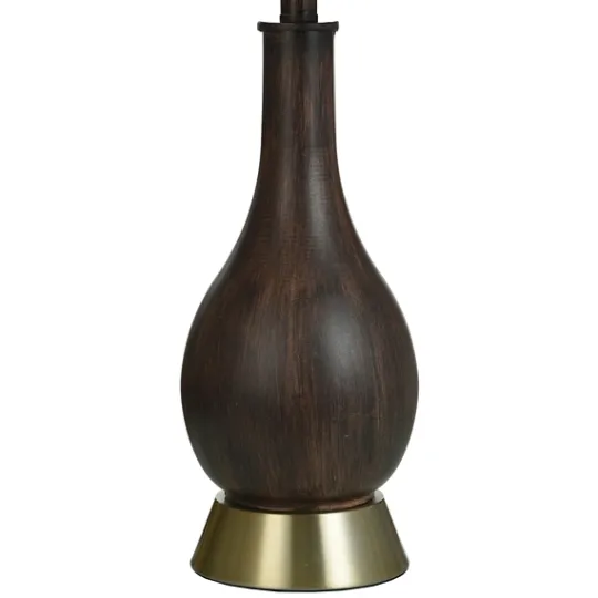 Kirkland's Home Brown Curved Wood Table Lamp- Table Lamps
