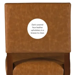 Kirkland's Home Brown Faux Leather Square Classic Bar Stool- Bar Stools & Counter Height Stools