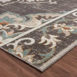 Kirkland's Home Brown Floral Medallion Outdoor Area Rug, 5X7- Outdoor Rugs
