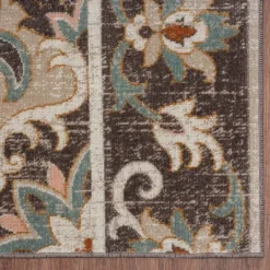 Kirkland's Home Brown Floral Medallion Outdoor Area Rug, 5X7- Outdoor Rugs