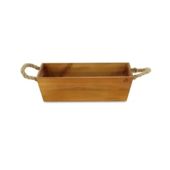 Kirkland's Home Brown Galvanized Tapered Box With Rope Handles- Baskets & Boxes