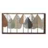 Kirkland's Home Brown Metal And Wood Leaves Wall Plaque- Wall Plaques