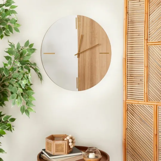 Kirkland's Home Brown Neutral Element Wall Clock- Clocks