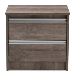 Kirkland's Home Brown Oak Wood Finish 2-Drawer Nightstand- Nightstands