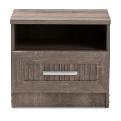 Kirkland's Home Brown Oak Wood Finish Open Shelf Nightstand- Nightstands