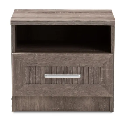 Kirkland's Home Brown Oak Wood Finish Open Shelf Nightstand- Nightstands