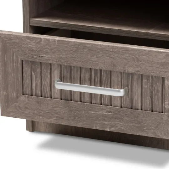 Kirkland's Home Brown Oak Wood Finish Open Shelf Nightstand- Nightstands
